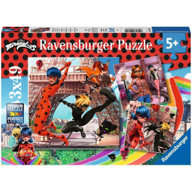 Puzzle Unsere Helden Ladybug und Cat Noir, 3 x 49 Teile