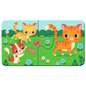 Puzzle Tiere und ihre Kinder, 2 x 9 Teile