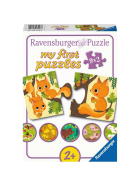 Puzzle Tiere und ihre Kinder, 2 x 9 Teile