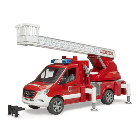 Bruder Mercedes Benz Sprinter Feuerwehr mit Drehleiter, Pumpe & Ligh & Sound Modul