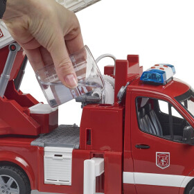 Bruder Mercedes Benz Sprinter Feuerwehr mit Drehleiter, Pumpe & Light & Sound Modul