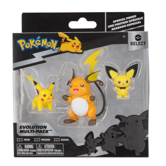 Jazwares Pokémon Select Evolution Pack Pichu, Pikachu, Raichu