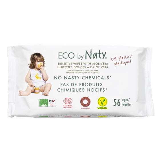 Eco by Naty Feuchttücher Sensitive Aloe, 56 Stk.