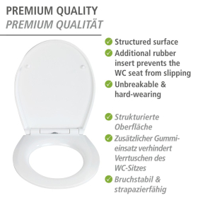 Wenko WC-Sitz Alba Relief Oberfläche, Duroplast