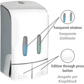 Wenko 2-Kammer Desin. Seifenspender, Tartas chrom