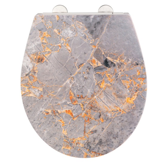 Wenko WC-Sitz Grey Marble Easy Close, Duroplast