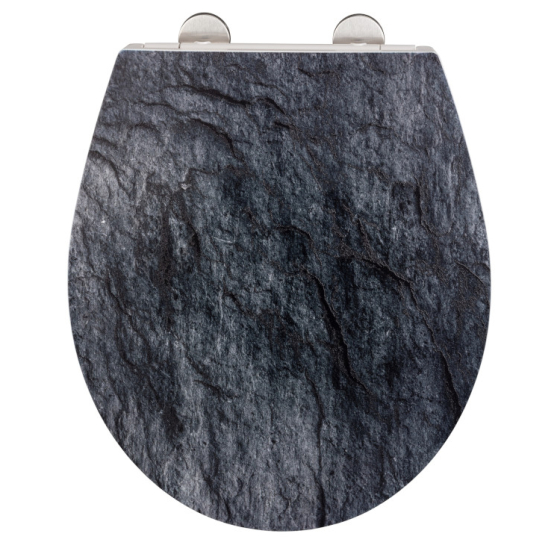 Wenko WC-Sitz Slate Rock Relief, Oberfläche Duroplast