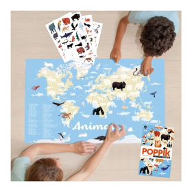 Poppik Sticker Lernposter Tiere der Welt