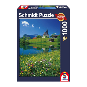 Puzzle Inzell, Einsiedlhof und Kirche St. Nikolaus, 1000...