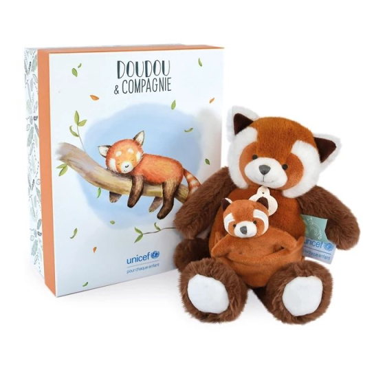 Doudou Unicef Mama & Kind Roter Panda 25cm