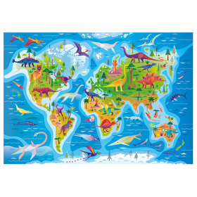 Puzzle Dinosaurier Karte, 180 Teile