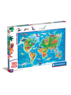 Puzzle Dinosaurier Karte, 180 Teile