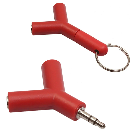 Kopfhörer Double Jack Adapter, 3.5 mm, rot