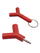 Kopfhörer Double Jack Adapter, 3.5 mm, rot