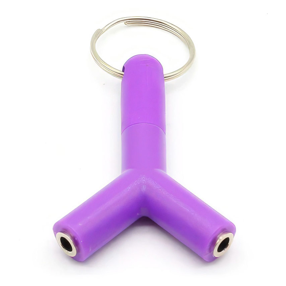 Kopfhörer Double Jack Adapter, 3.5 mm, violett