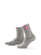 Graue Wolle Damensocken Bubblegum, Wadensocke, 37-41