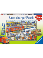 Puzzle Trubel am Bahnhof, 2 x 24 Teile